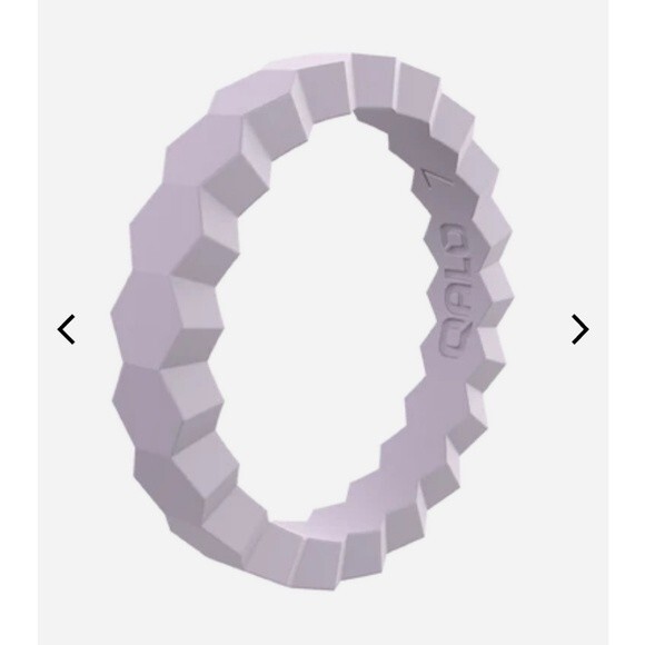 Qalo womens silicone stackable chevron amethyst ring size 6 - Picture 9 of 10